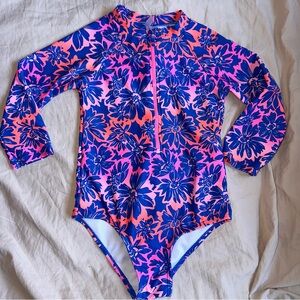 Limited Too Floral Rashguard - Pink and Blue